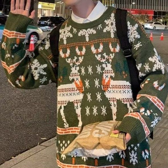 Tokyocanvas Little Deer Christmas Sweater