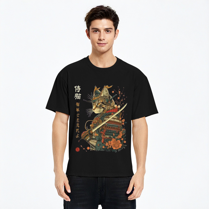 Tokyocanvas Cat Samurai Japanese Art Classic T-Shirt