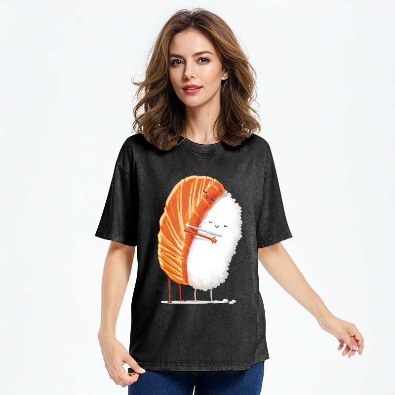 Tokyocanvas Sushi Hug Japan Washed T-Shirt