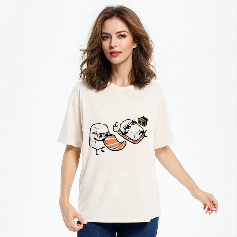 Tokyocanvas Sunbathing Sushi Washed T-Shirt