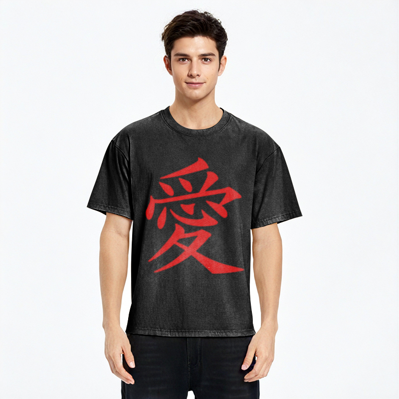 Tokyocanvas Love Kanji Washed T-Shirt
