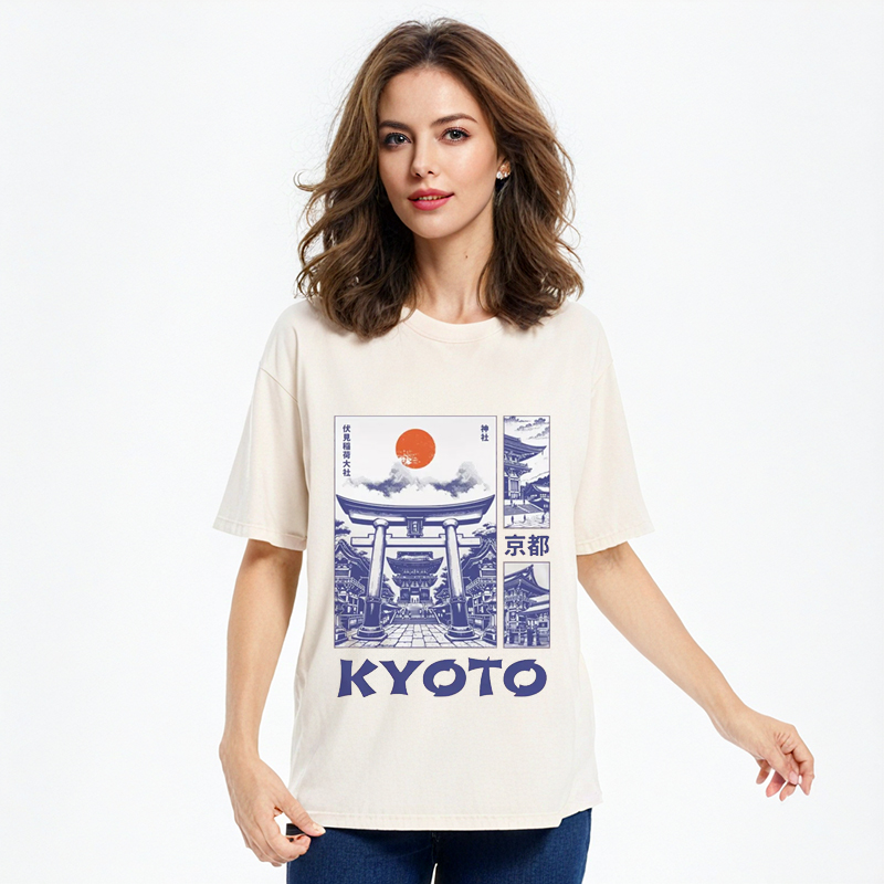Tokyocanvas Kyoto Japan Travel Washed T-Shirt