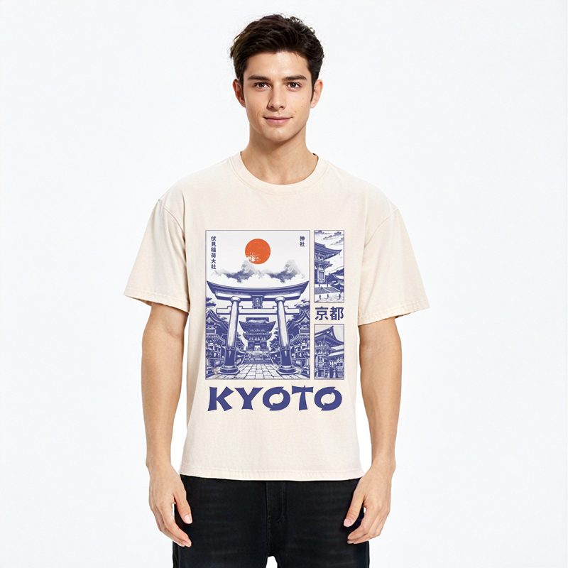 Tokyocanvas Kyoto Japan Travel Washed T-Shirt
