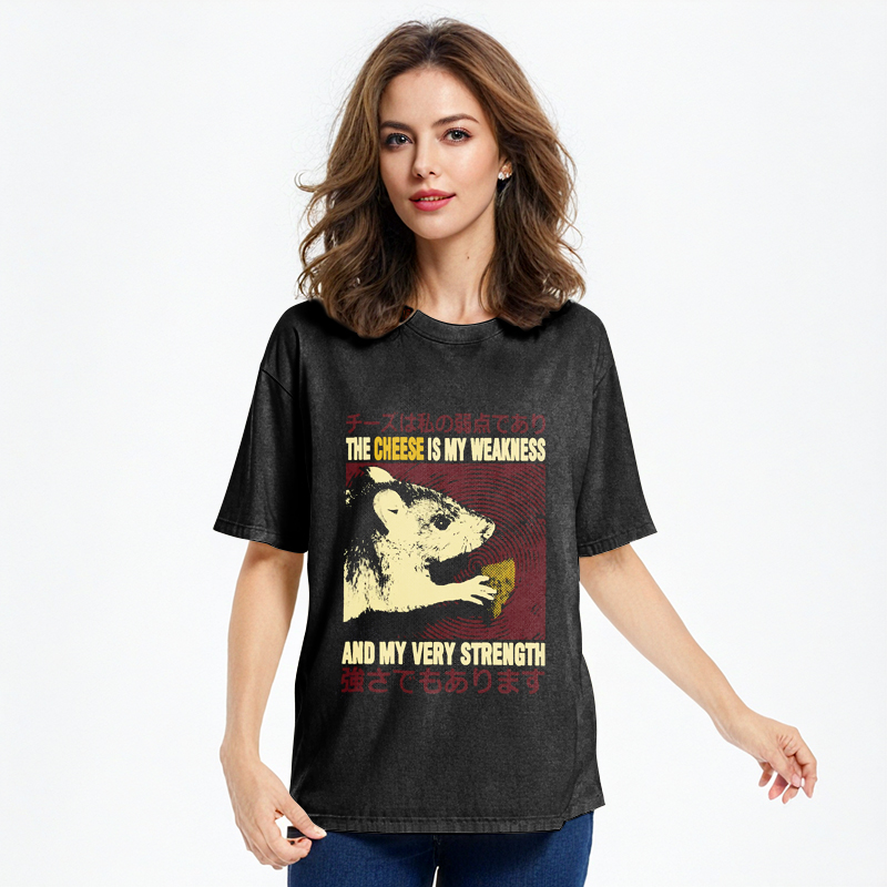 Tokyocanvas The Cheese is My Weakness Washed T-Shirt