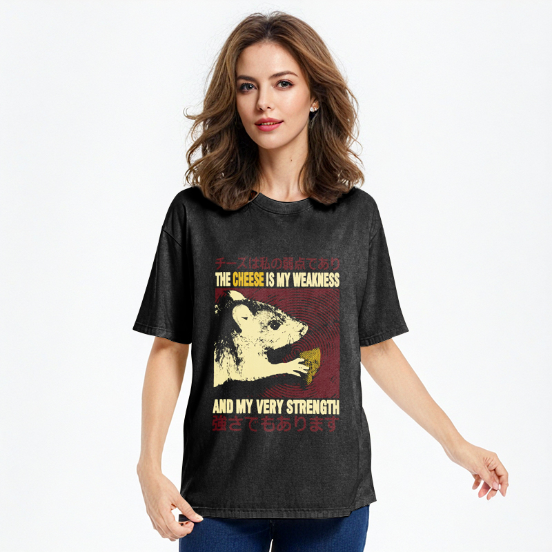 Tokyocanvas The Cheese is My Weakness Washed T-Shirt