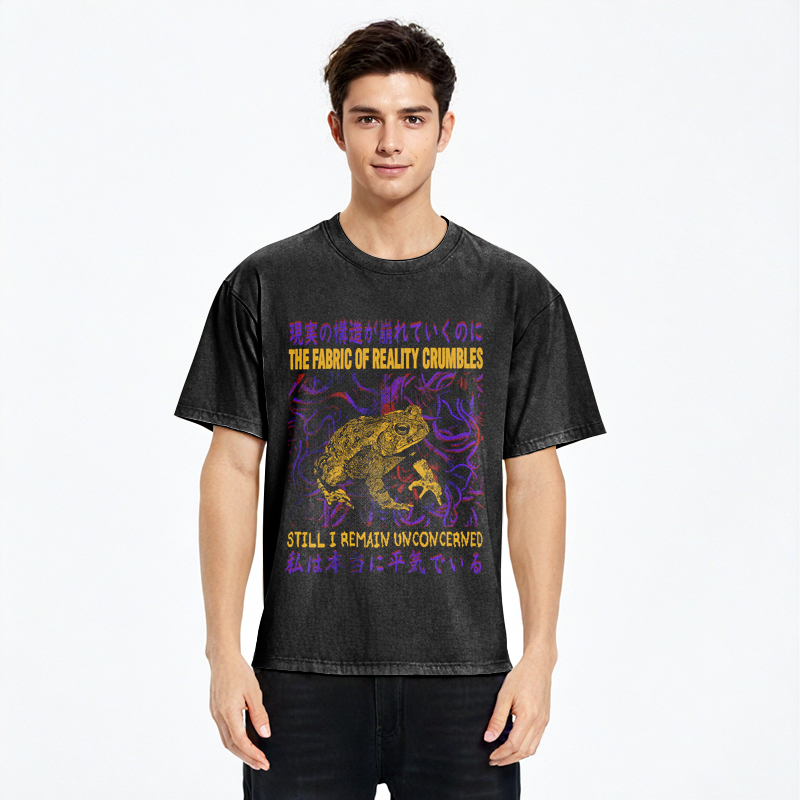 Tokyocanvas Fabric of Reality Crumbles Still I Remain Unconcerned Washed T-Shirt