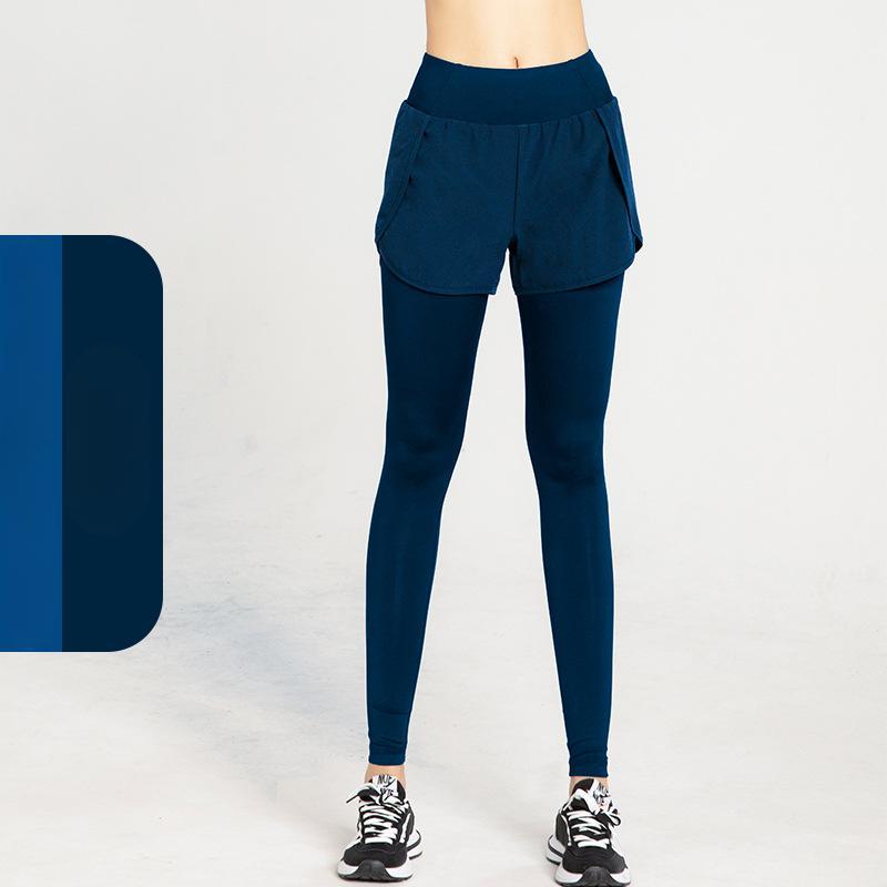 Tokyocanvas Fake Two-piece High-waisted Fitness Yoga Leggings