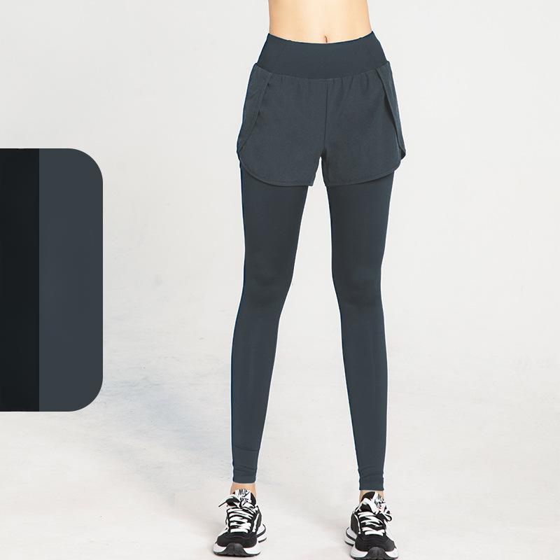 Tokyocanvas Fake Two-piece High-waisted Fitness Yoga Leggings