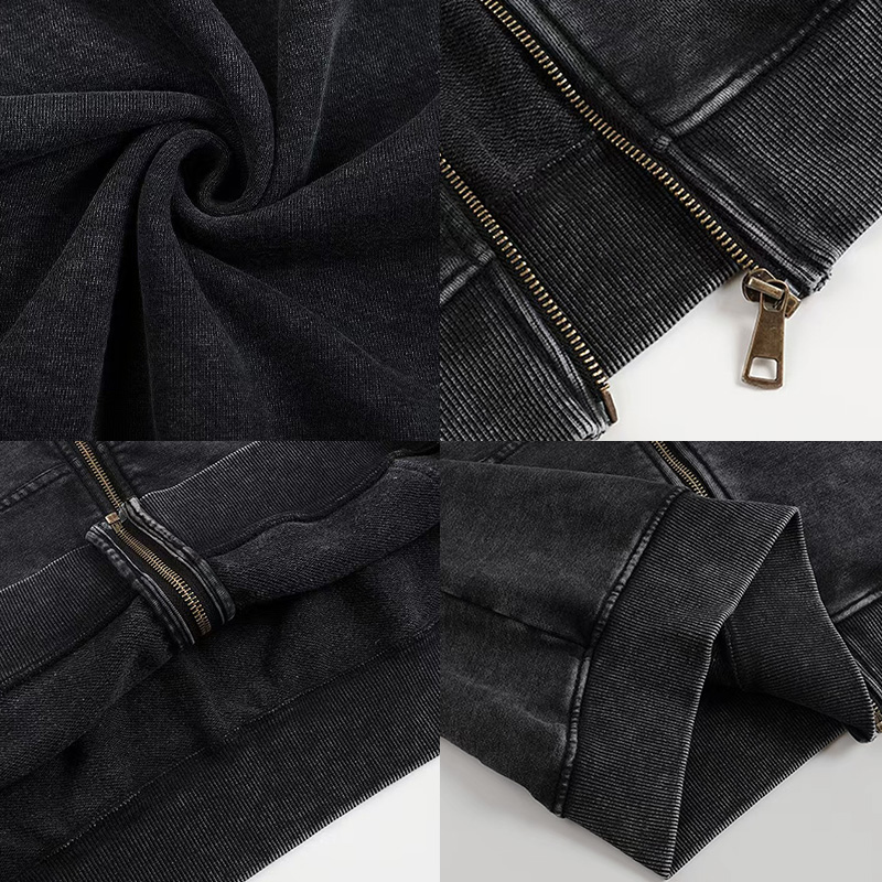 Tokyocanvas Sushi Black Cat Washed Zip Hoodie