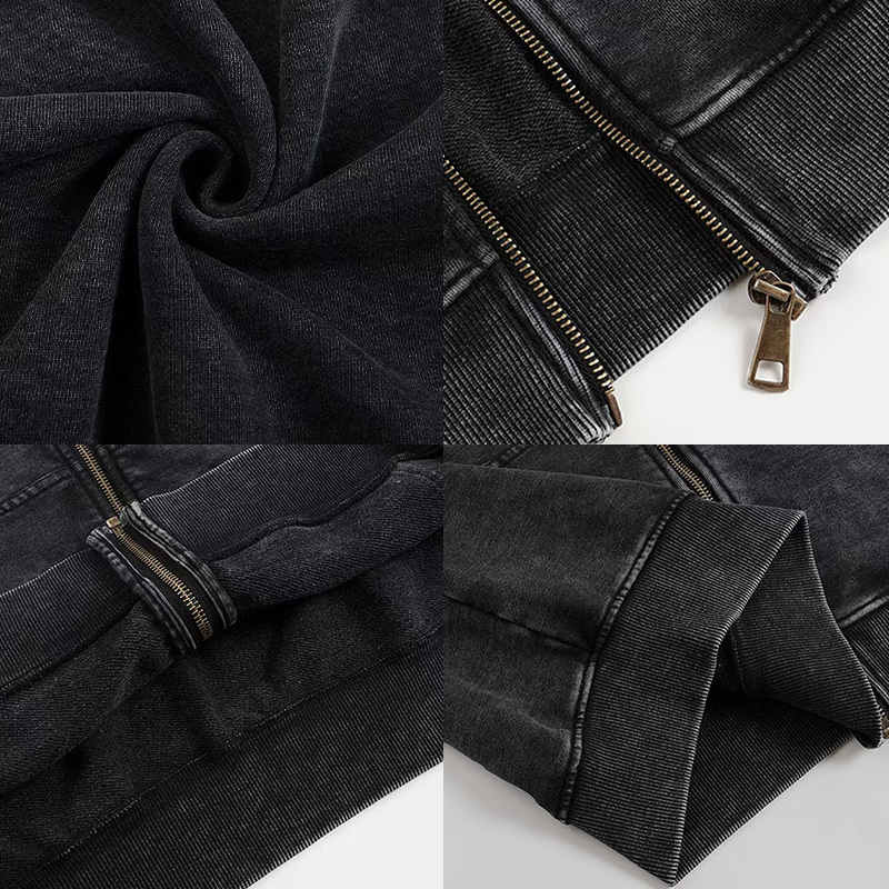 Tokyocanvas Sushi Black Cat Washed Zip Hoodie