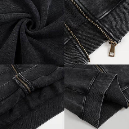 Tokyocanvas Sushi Black Cat Washed Zip Hoodie