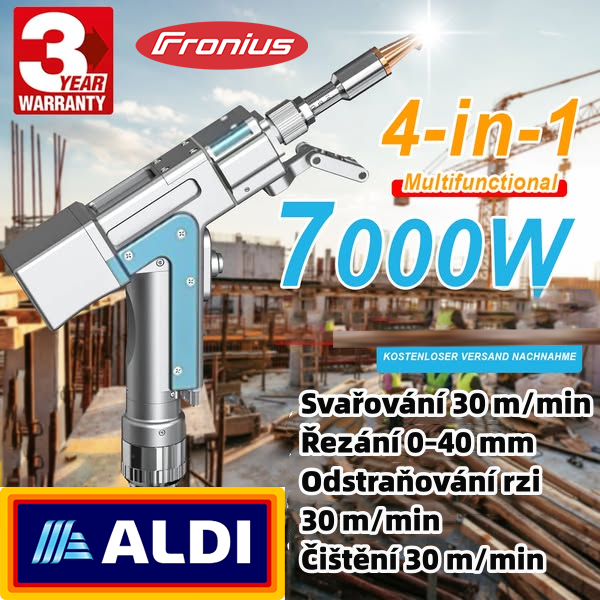 Inovativní přenosná laserová svařovací pistole Fronius 9000W 4 v 1 (svařování + čištění + řezání + odrezování)