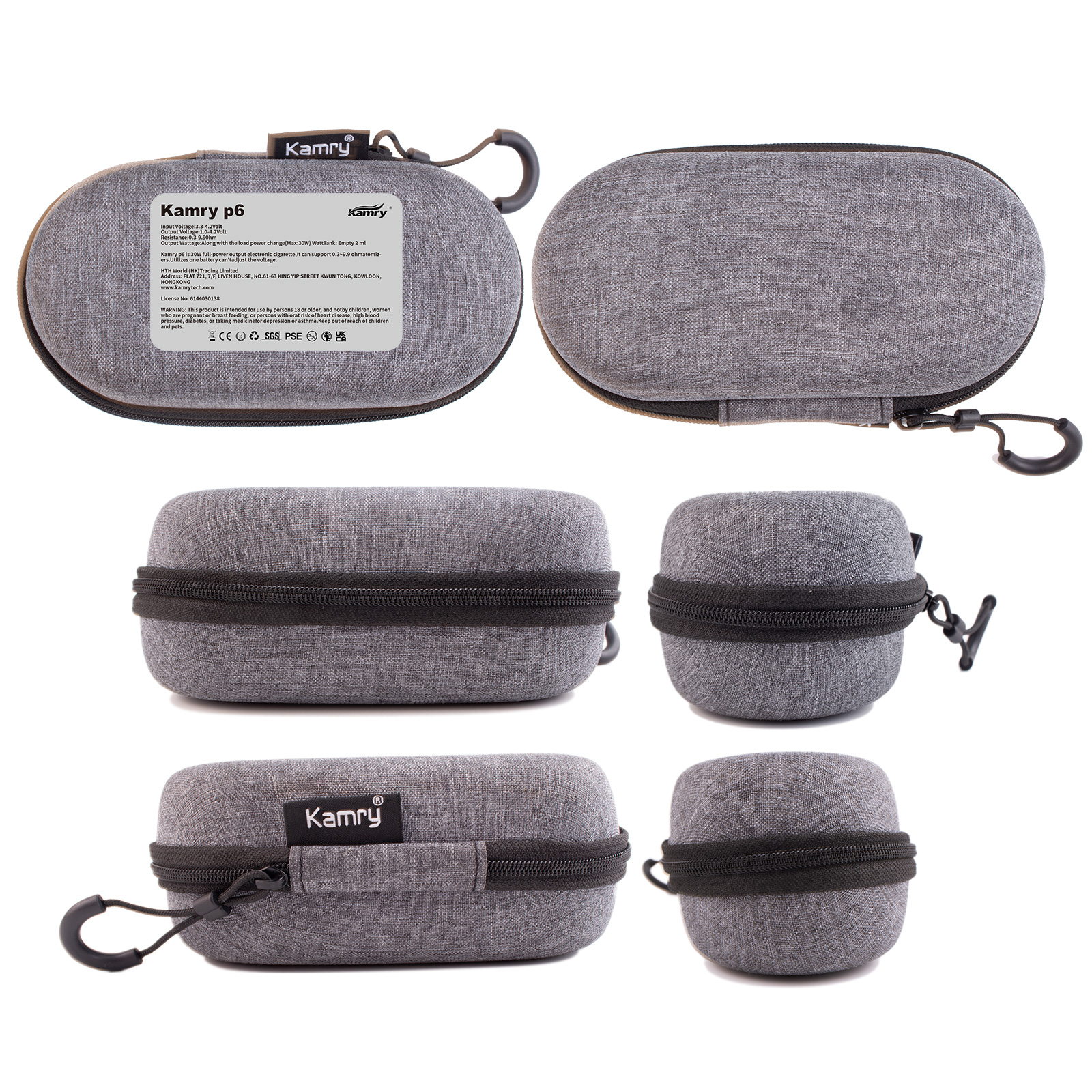 Kamry P6 Classical E Pipe, Rechargeable 1400mah, E Cigarette Starter Kit Airflow Adjustable, Refillable Atomizer Tank with Micro USB Charger, E Pipes Vapor Gift Package