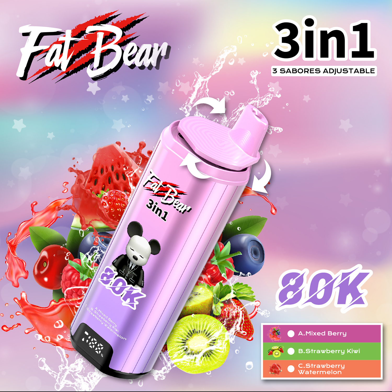 Fat Bear Triple 3 in 1 80000 Puffs Disposable Vape