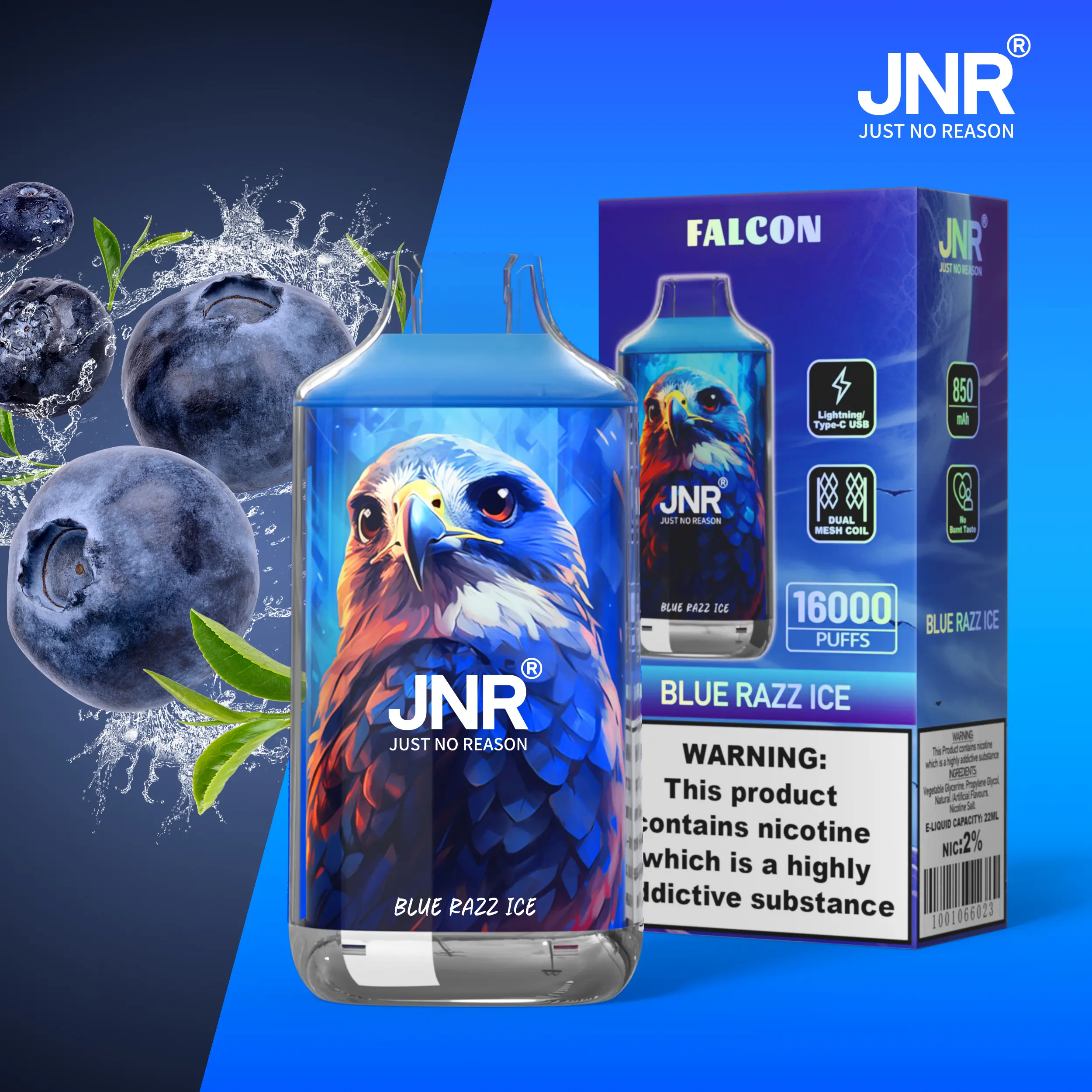 JNR Falcon 2% Disposable Vape 16000 Puffs