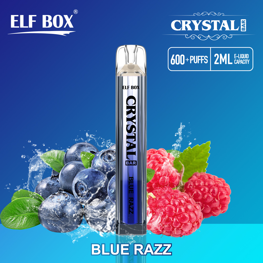 ELF BOX 600 Puffs CRYSTAL BAR  0% 2% 5% Nicotine Rechargeable Disposable Vape Pen-kamryvape