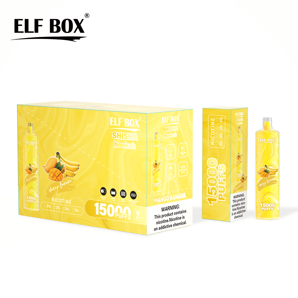 ELF BOX 15000 15K Puffs Shisha Hookah 0% 2% 5%  Rechargeable Disposable Vape-ELFBARVAPE