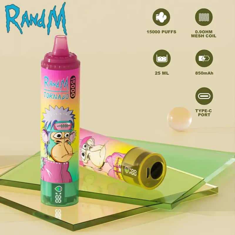 RandM Tornado 15000 15K puffs Display Screen 0% 2% 3% 5%  Disposable Vape-ELFBARVAPE