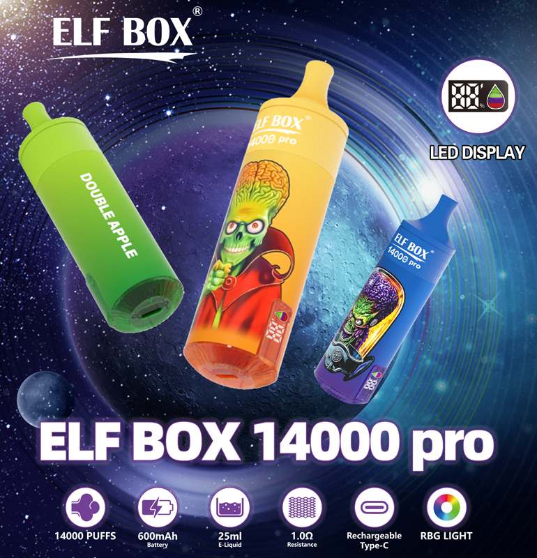 ELF BOX 14000 14K Puffs Pro RGB Puffs  Rechargeable Disposable Vape-ELFBARVAPE