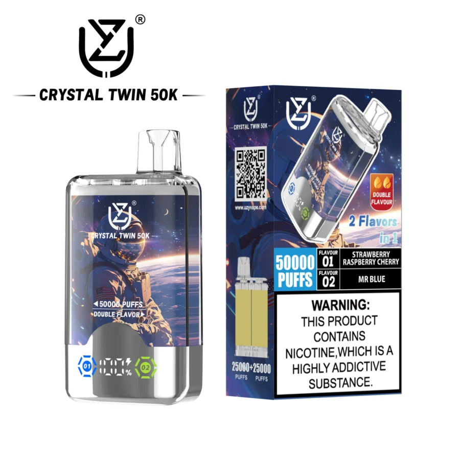 UZY Crystal Twin 50000 Puffs Double Flavor Disposable Vape with Dual Mesh Coil