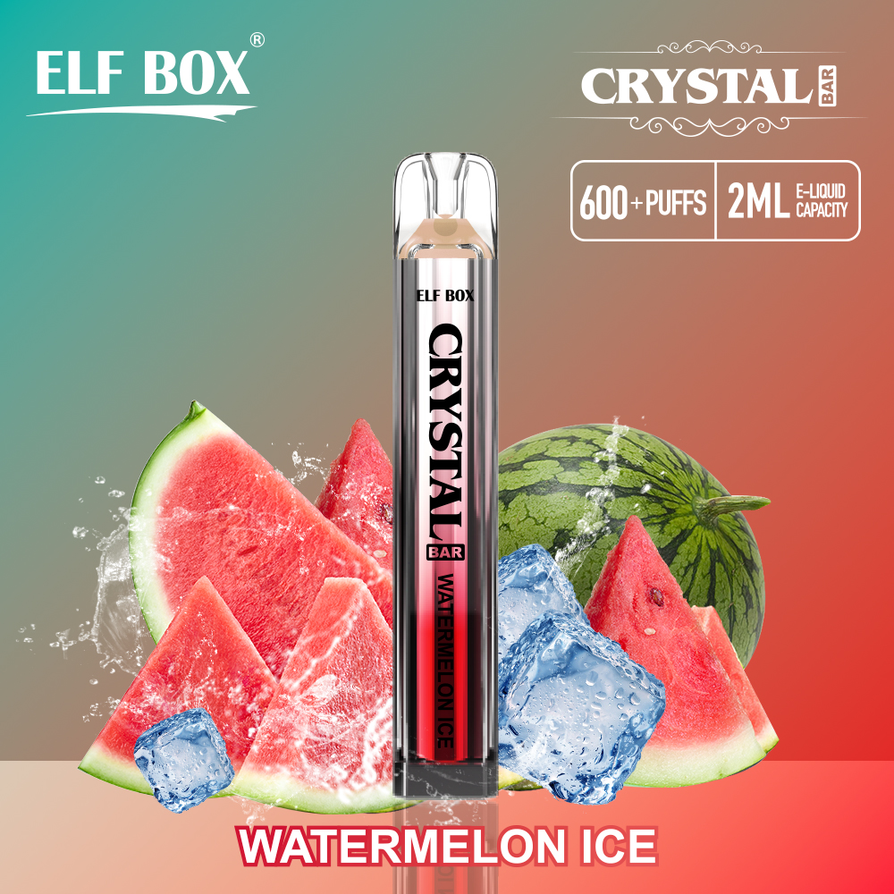 ELF BOX 600 Puffs CRYSTAL BAR  0% 2% 5% Nicotine Rechargeable Disposable Vape Pen-kamryvape