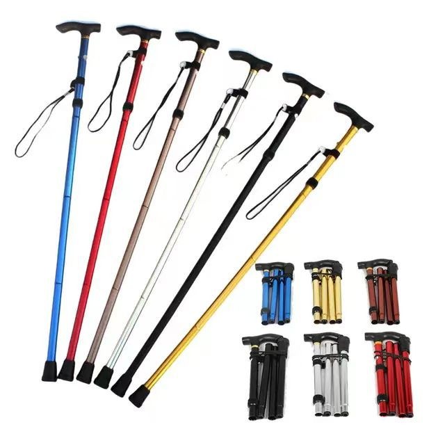 GKTK-Aluminum alloy adjustable reinforced walking stick 6 color hiking stick