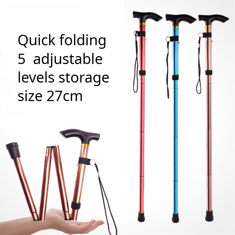 GKTK-Aluminum alloy adjustable reinforced walking stick 6 color hiking stick