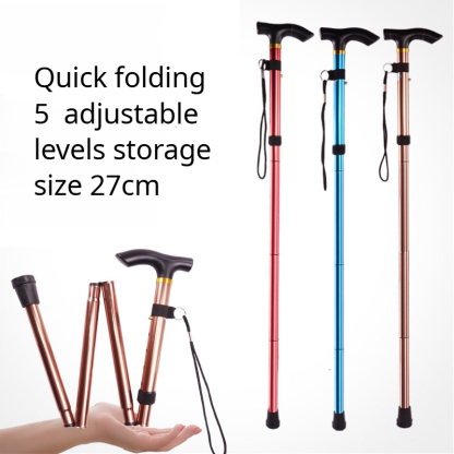 GKTK-Aluminum alloy adjustable reinforced walking stick 6 color hiking stick