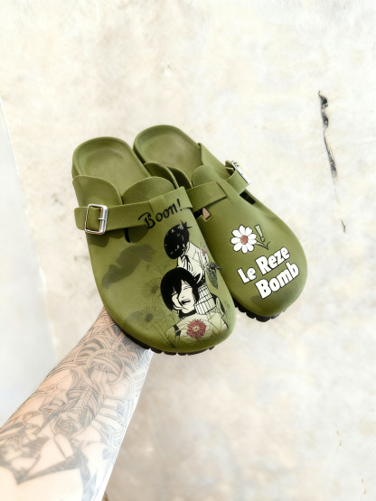 Chainsaw Man Reze Unisex Boston Soft Footbed Suede Leather