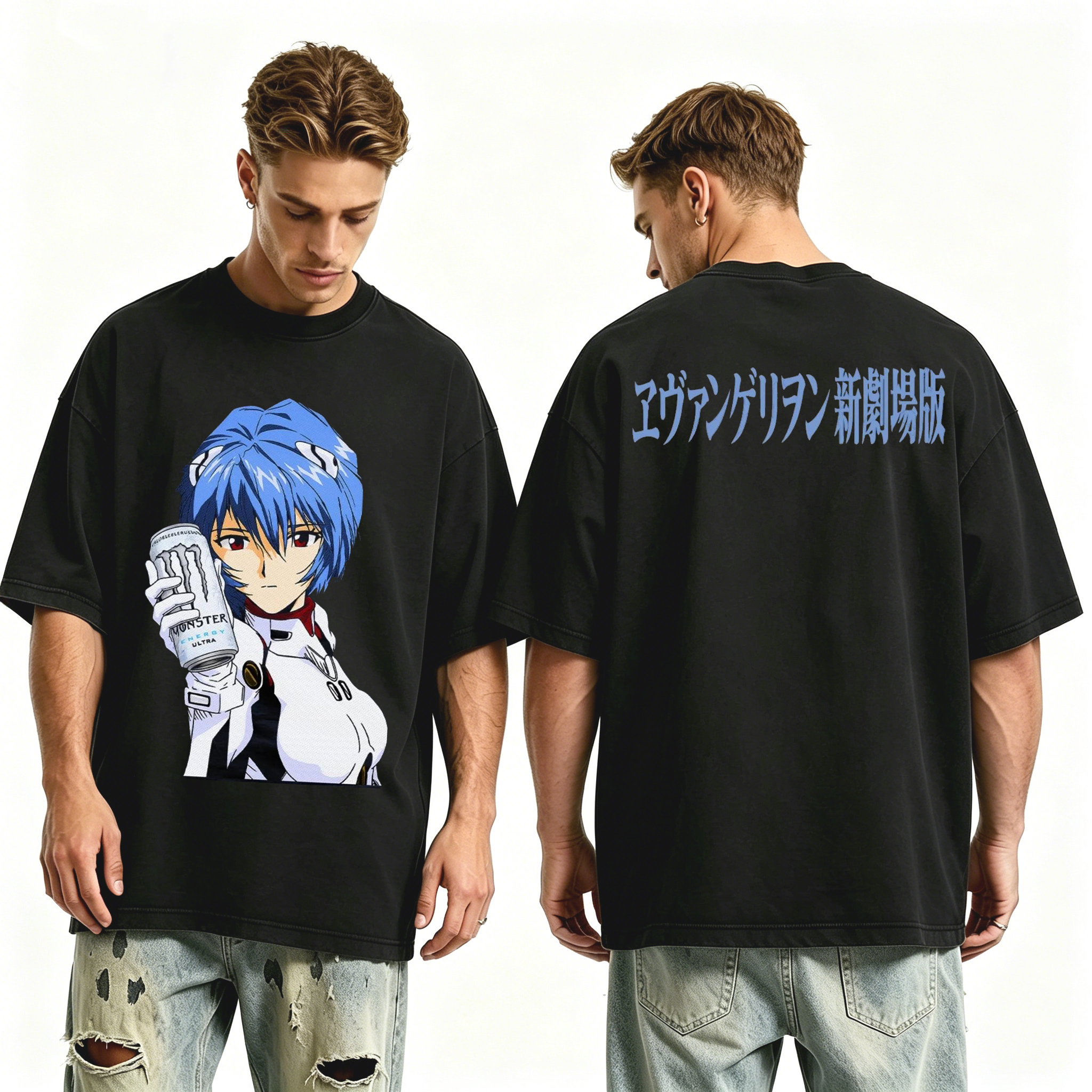 Rei Ayanami Neon Genesis Evangelion Monster Energy Zero Ultra Unisex Washed T-Shirt