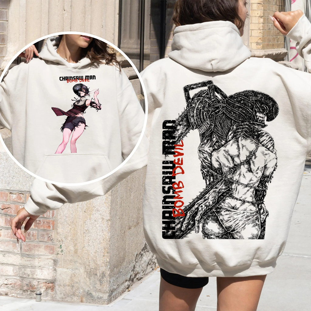 Zere x Denji Chainsaw Man Anime Double Printed Vintage T-shirt/Crewneck/Hoodie