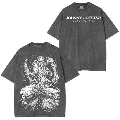 Johnny Joestar,JoJos Bizarre Anime Retro Unisex Washed T-Shirt