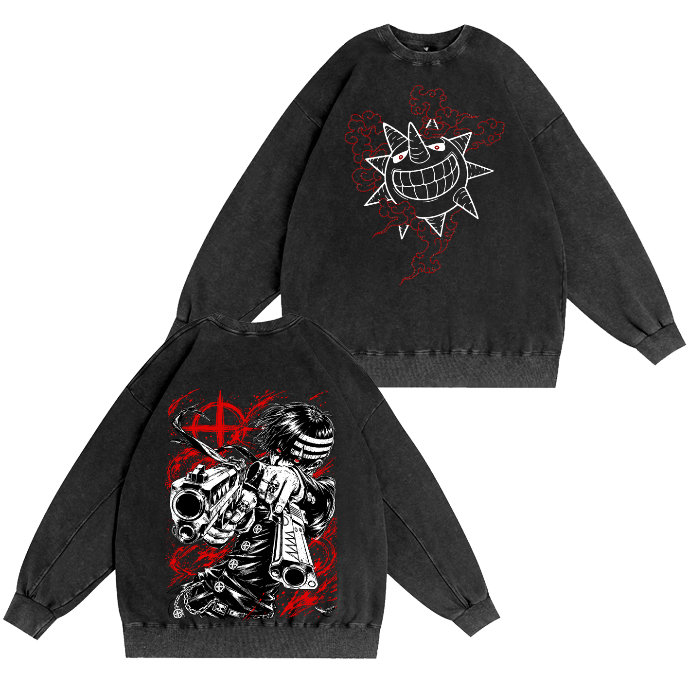 Wholesale Washed Tee Soul Eater Death The Kid Oversized T-shirt/Crewneck/Hoodie