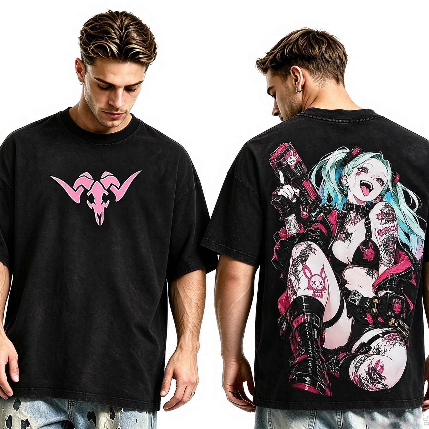 Rebecca Edgerunners Cyberpunk Anime Oversized T-shirt/Crewneck/Hoodie