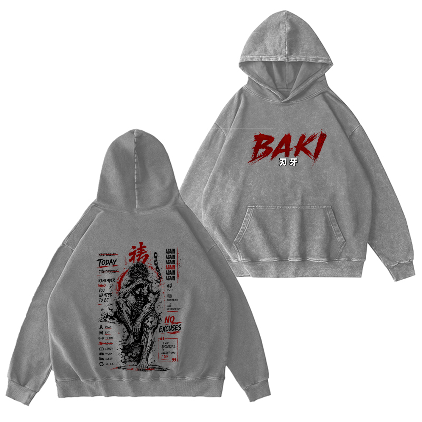Baki Anime Vintage Oversized T-shirt/Crewneck/Hoodie