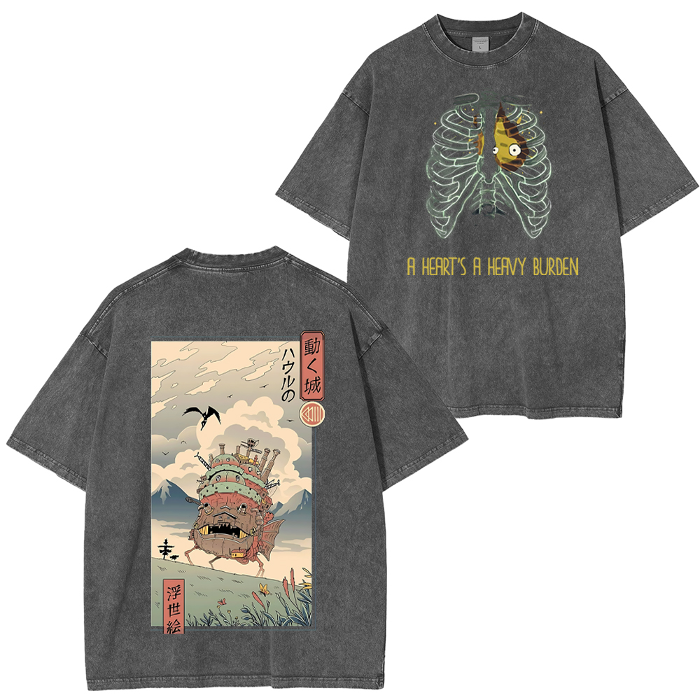 A vintage version for Howl's moving castle fans Unisex Washed T-Shirt