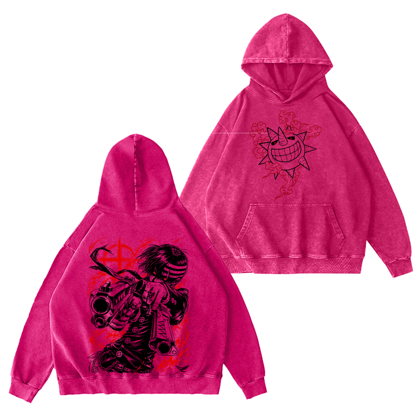 Wholesale Washed Tee Soul Eater Death The Kid Oversized T-shirt/Crewneck/Hoodie