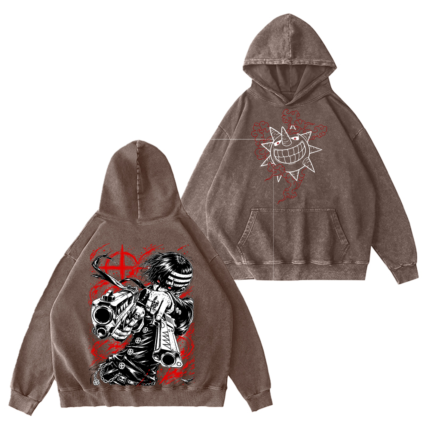 Wholesale Washed Tee Soul Eater Death The Kid Oversized T-shirt/Crewneck/Hoodie
