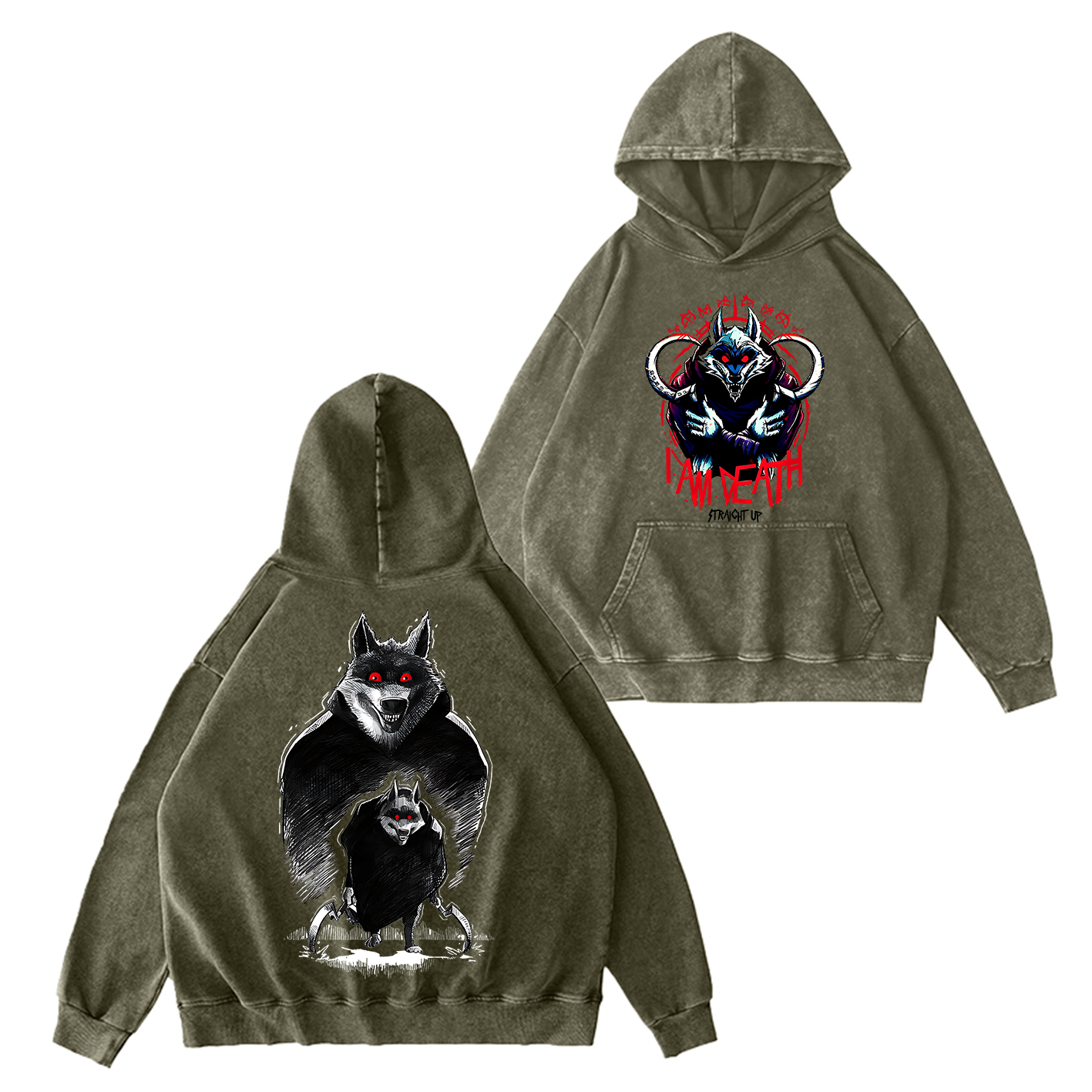 The Wolf Vintage Oversized T-shirt/Crewneck/Hoodie