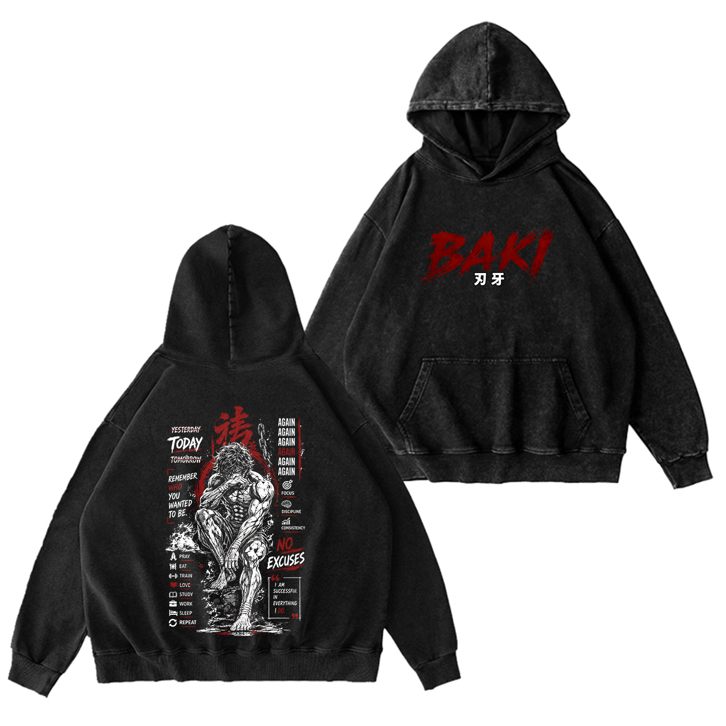 Baki Anime Vintage Oversized T-shirt/Crewneck/Hoodie