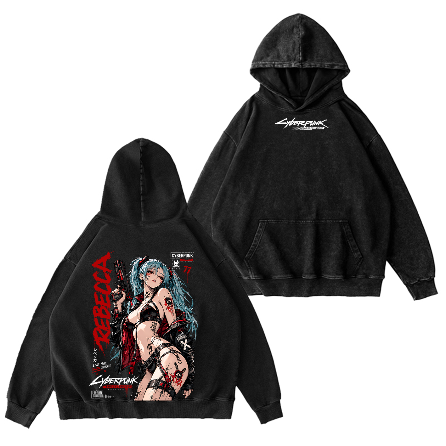 Rebecca⁠ ⁠Cyberpunk Edgerunners⁠ ⁠Oversized T-shirt/Crewneck/Hoodie