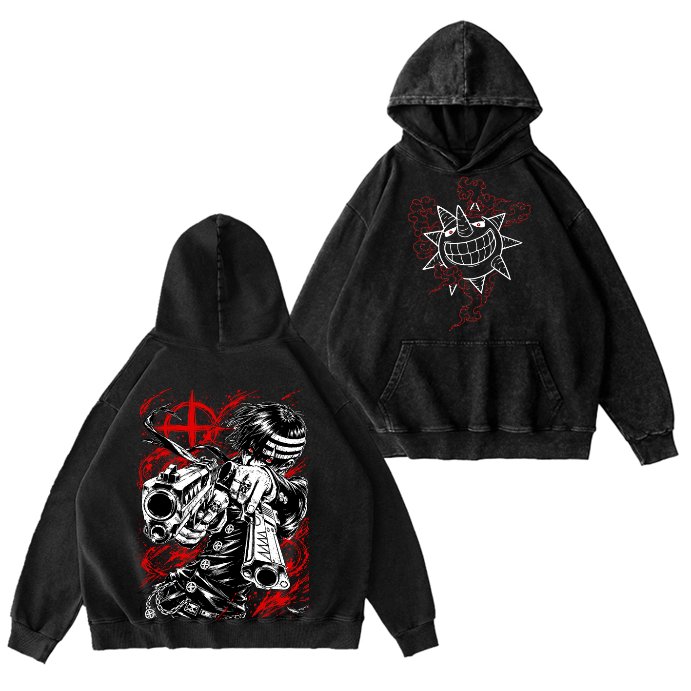 Wholesale Washed Tee Soul Eater Death The Kid Oversized T-shirt/Crewneck/Hoodie