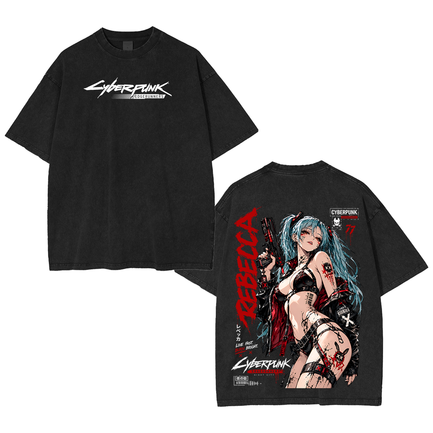 Rebecca⁠ ⁠Cyberpunk Edgerunners⁠ ⁠Oversized T-shirt/Crewneck/Hoodie