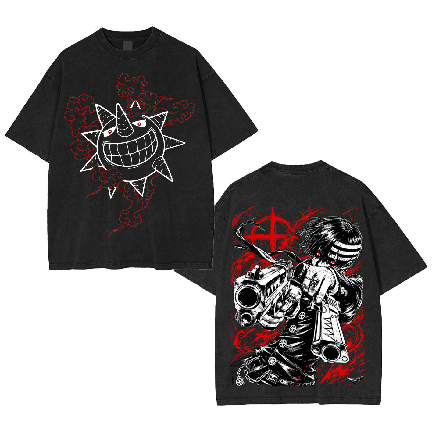 Wholesale Washed Tee Soul Eater Death The Kid Oversized T-shirt/Crewneck/Hoodie