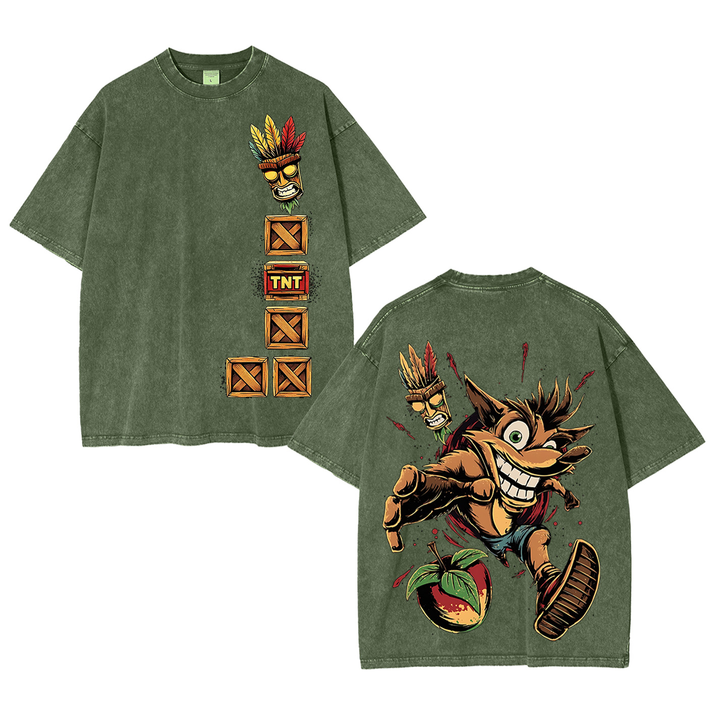 90s Crash Bandicoot Aku Oversized T-shirt/Crewneck/Hoodie