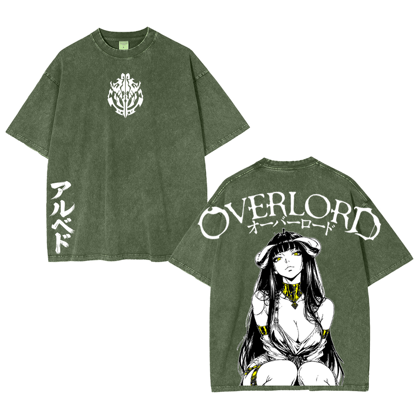 Retro Vintage Albedo Overlord Ver 2 Anime Unisex Washed T-Shirt