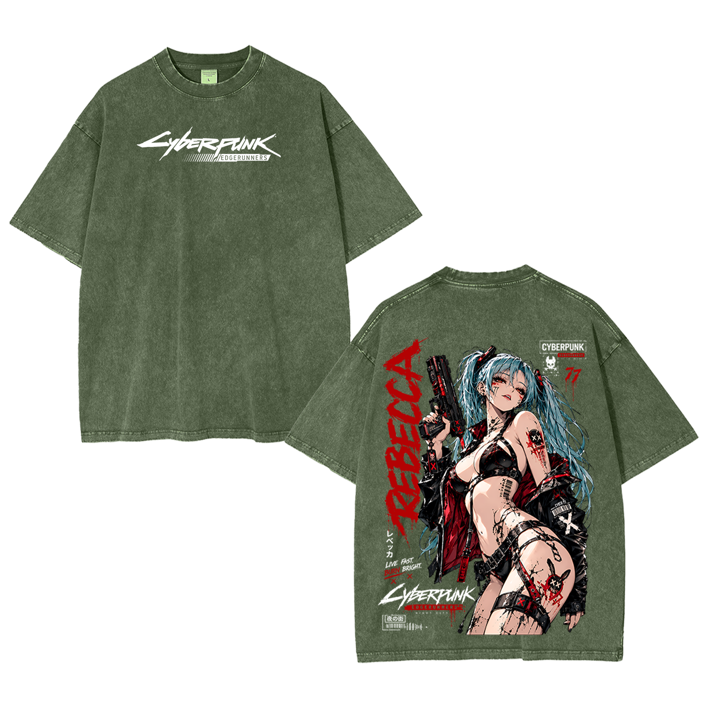 Rebecca⁠ ⁠Cyberpunk Edgerunners⁠ ⁠Oversized T-shirt/Crewneck/Hoodie
