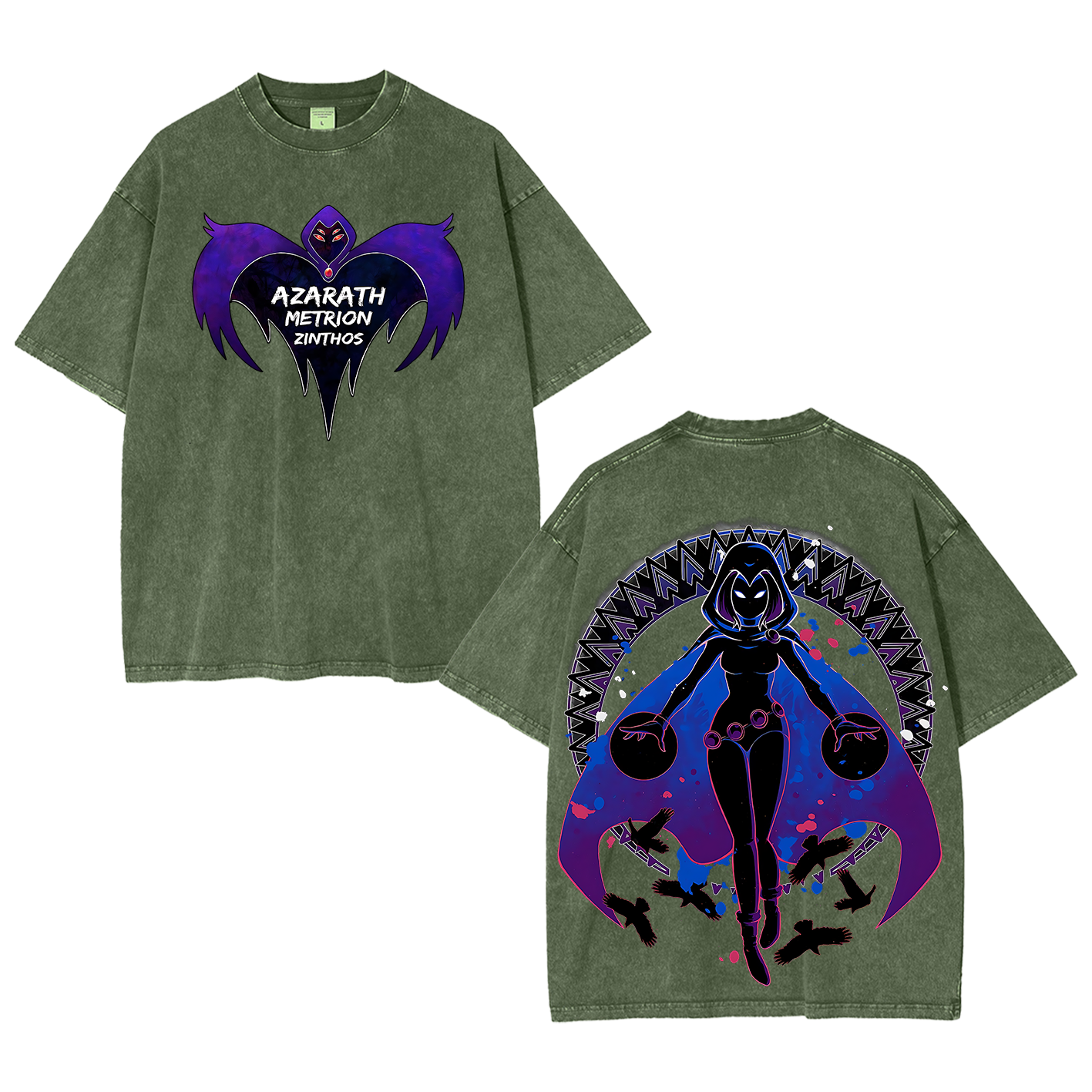 Raven Teen Titans Washed T-shirt/Crewneck/Hoodie