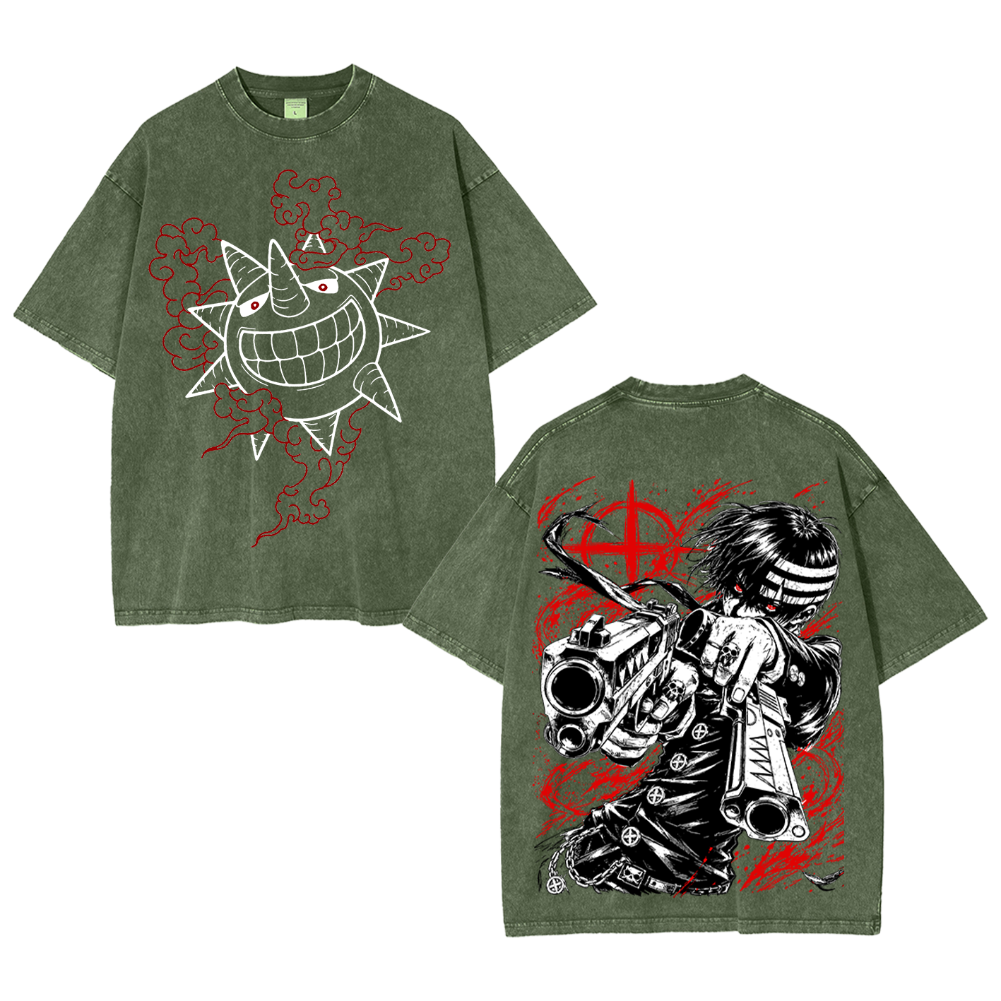 Wholesale Washed Tee Soul Eater Death The Kid Oversized T-shirt/Crewneck/Hoodie