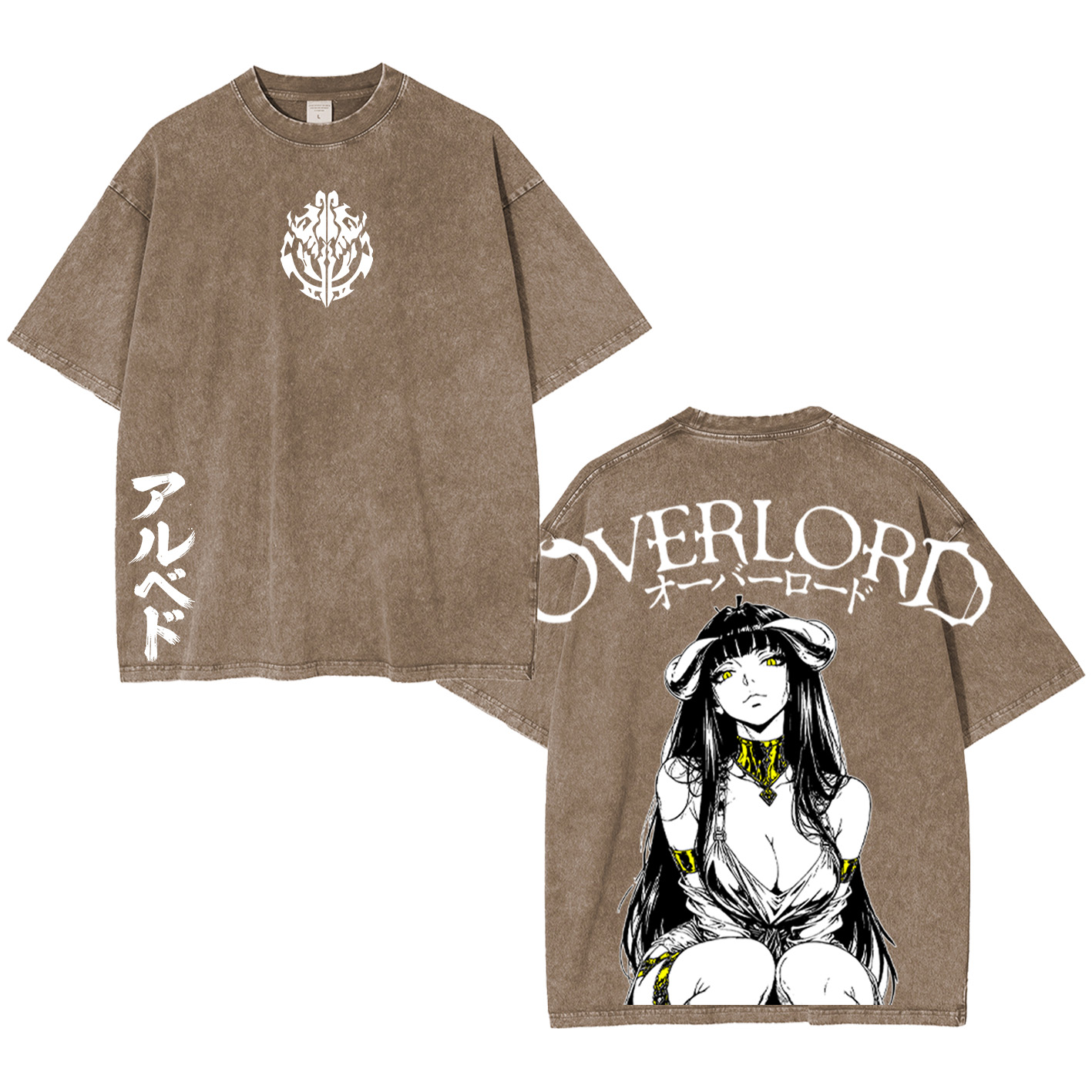 Retro Vintage Albedo Overlord Ver 2 Anime Unisex Washed T-Shirt